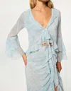 Misa Ciera Top In Agua Blue In Multi