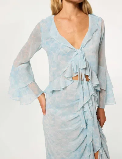 Misa Ciera Top In Agua Blue In Multi