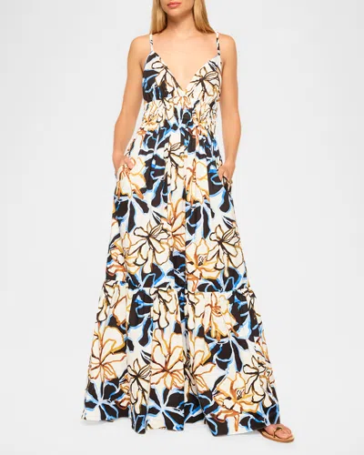 Misa Cintra Floral Maxi Dress In Bold Blooms Ctn