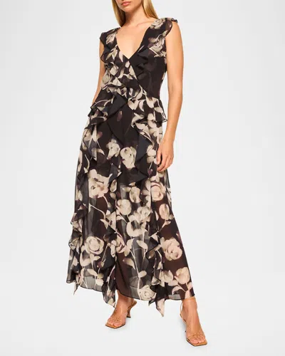 Misa Claudita Faded Rose Chiffon Maxi Dress