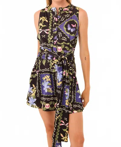 Misa Clover Dress In Patchwork Butterfly In Multi