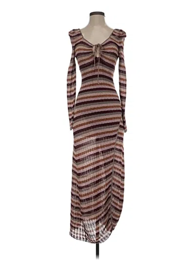 Pre-owned Misa Cocktail Dress In Brown
