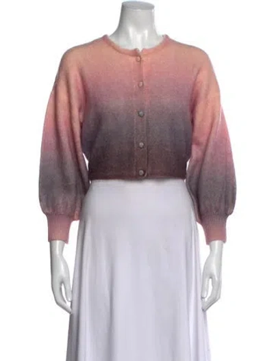 Pre-owned Misa Colorblock Pattern Crew Neck Sweater W/ Tags In Pink