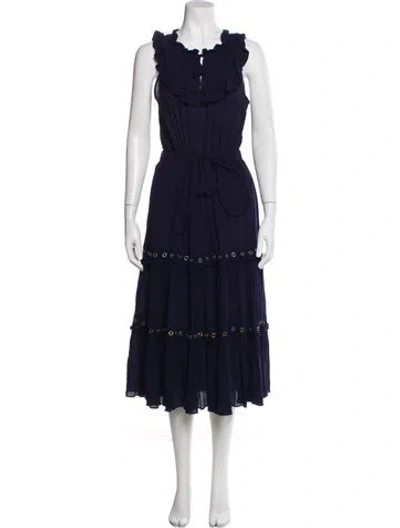 Pre-owned Misa Cowl Neck Long Dress In Blue