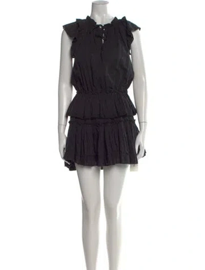 Pre-owned Misa Crew Neck Mini Dress In Black