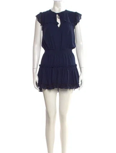 Pre-owned Misa Crew Neck Mini Dress In Blue