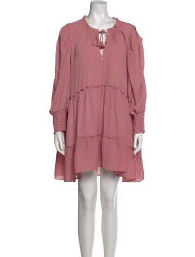 Pre-owned Misa Crew Neck Mini Dress In Pink