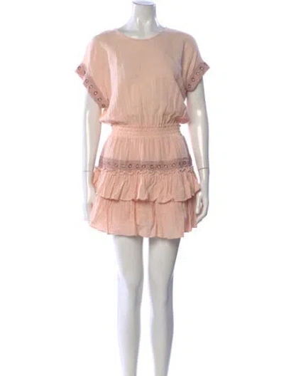 Pre-owned Misa Crew Neck Mini Dress In Pink