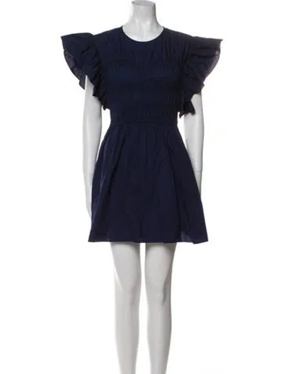 Pre-owned Misa Crew Neck Mini Dress W/ Tags In Blue