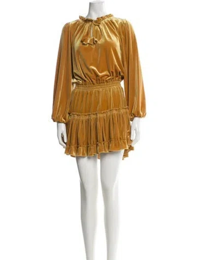 Pre-owned Misa Crew Neck Mini Dress In Yellow