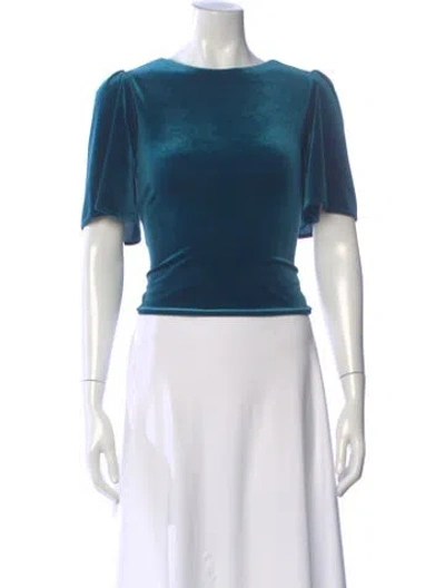 Pre-owned Misa Crew Neck Short Sleeve Top In Blue