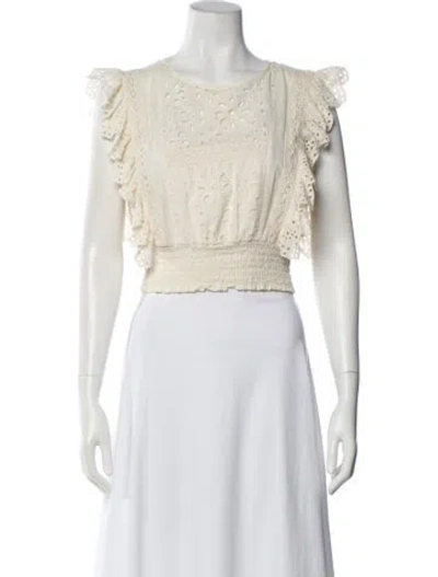 Pre-owned Misa Crew Neck Sleeveless Blouse In Neutral