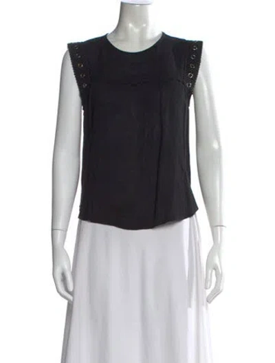 Pre-owned Misa Crew Neck Sleeveless Top In Black