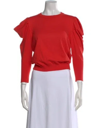 Pre-owned Misa Crew Neck Sweater In Red
