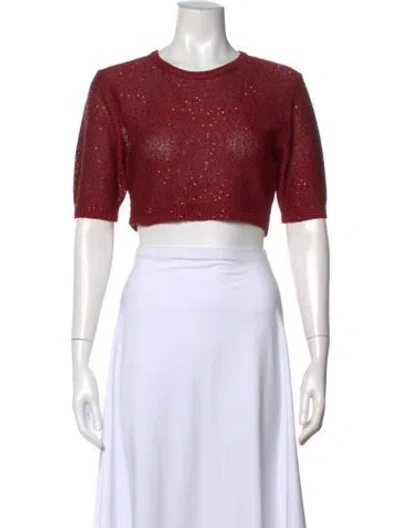 Pre-owned Misa Crew Neck Sweater In Red