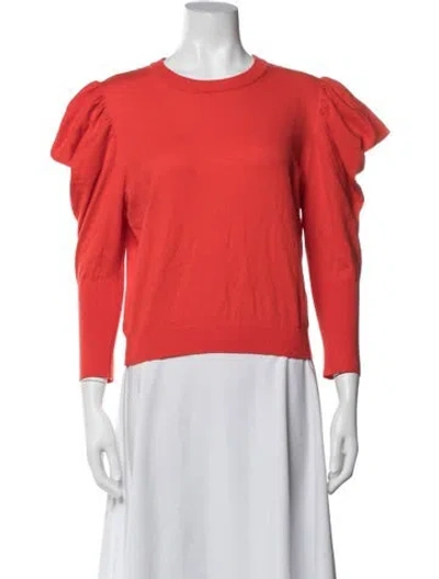 Pre-owned Misa Crew Neck Sweater W/ Tags In Orange/red