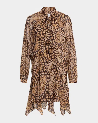 MISA DAISY PAISLEY CINDY HANDKERCHIEF MINI DRESS