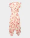 Misa Dakota Chiffon High-low Midi Dress In Pink