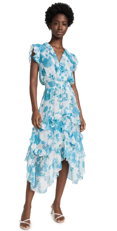 Misa Dakota Dress Turquoise Flora Chf