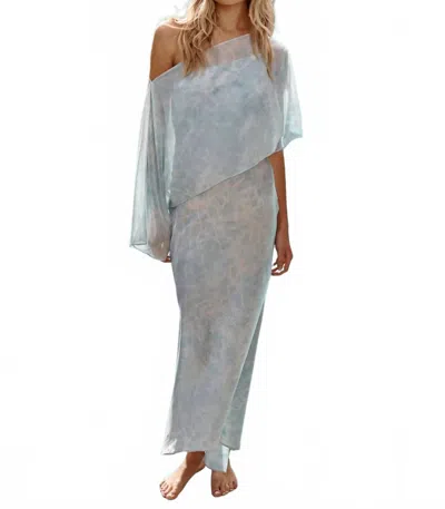 Misa Dalena Figure-skimming Maxi Dress In Agua Blue Mix In Multi
