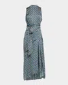 Misa Dandelion Ophira Asymmetric Midi Dress In Blue