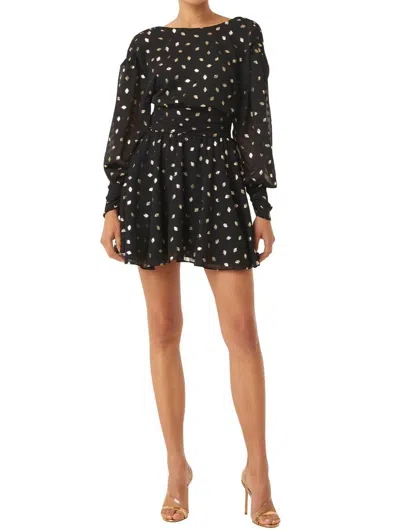 Misa Davie Dress In Diamond Clip Dot In Black