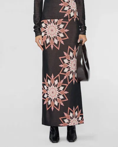 Misa Dena Maxi Skirt In Moroccan Snowflake In Multi