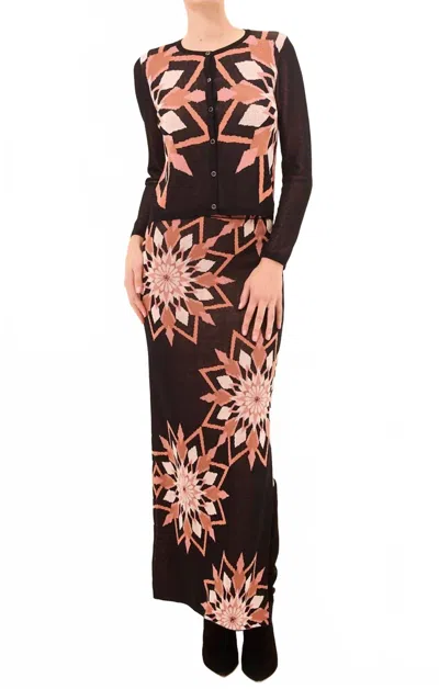 Misa Dena Maxi Skirt In Morrocan In Brown