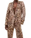 Misa Dionne Deep V-neck Jacket In Leopard Print In Animal Print