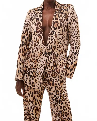 Misa Dionne Blazer Jacket In Leopard In Animal Print