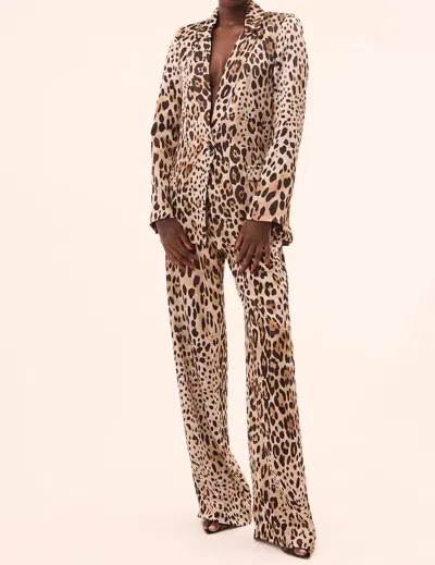 MISA DIONNE DEEP V-NECK JACKET IN LEOPARD PRINT