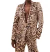 Misa Dionne Deep V-neck Jacket In Leopard Print In Animal Print
