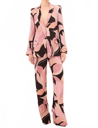 Misa Dionne Jacket In Moody Abstract Flora Jacquard In Multi