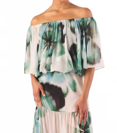 Misa Dylan Chiffon Top In Verdant Anemone In Multi