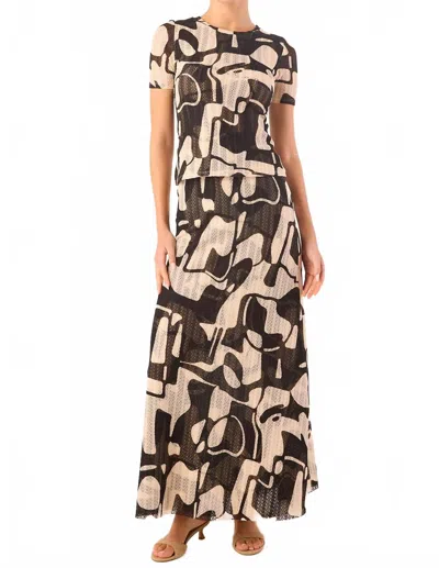 Misa Ekat Maxi Skirt In Abstract Marble In Multi