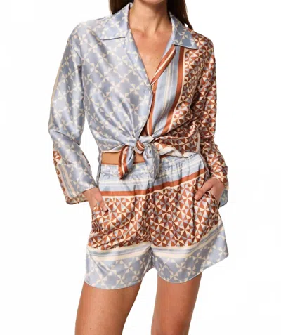 Misa Elam Pull-on Shorts In Checkered Tile In Multi
