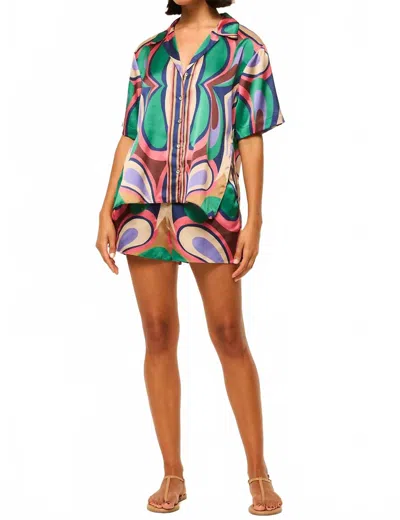Misa Elam Short Butterfly Mirror Allover In Multicolor