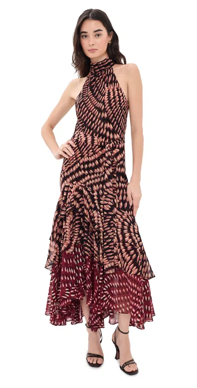 Misa Eliana Dress Organic Geo In Brown