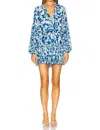 Misa Elisabetta Mini Dress In Blue Watercolor Mix In Blue