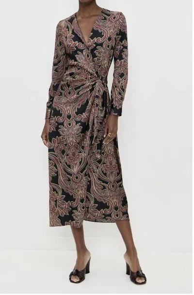 MISA ELIZA DRESS IN STUDDED FLORA SATIN