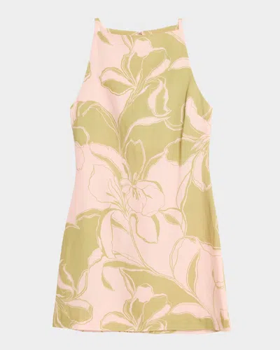 Misa Ellu Linen-blend Mini Dress In Multi