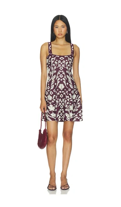 Misa Elodie Mini Dress In Mirrored Botanicals Br