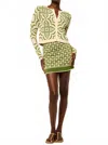 Misa Pansy Jacquard Knit Cardigan In Green Mosaic In Green