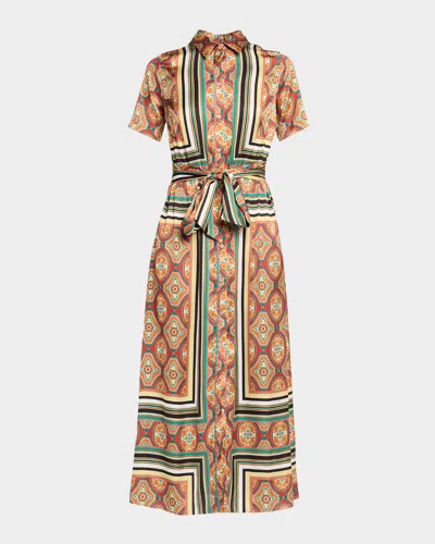 Misa Emil Belted Midi Shirtdress In Multi