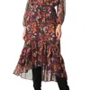 Misa Esti Skirt In Libra Fleur Chiffon In Multi