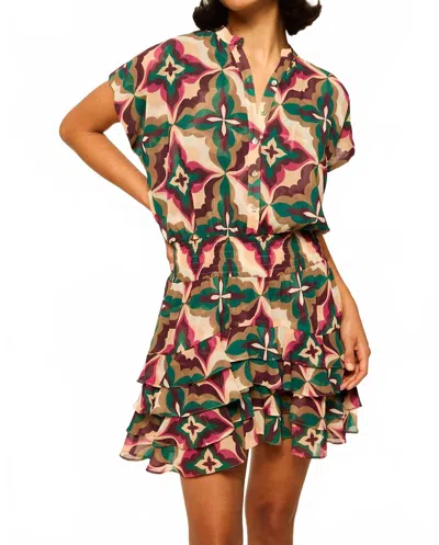 Misa Evie Dress In Prismatic Fuchsia Tile In Multi