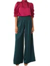 Misa Filippa Pants In Emerald Satin In Multi