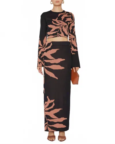 Misa Fira Maxi Skirt In Fernal Glow In Black