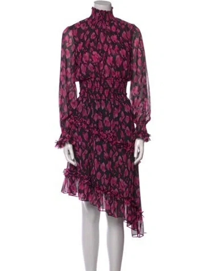 Pre-owned Misa Floral Print Knee-length Dress In Multi