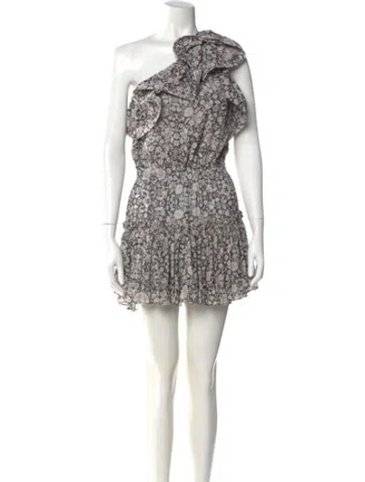 Pre-owned Misa Floral Print Knee-length Dress In Pink